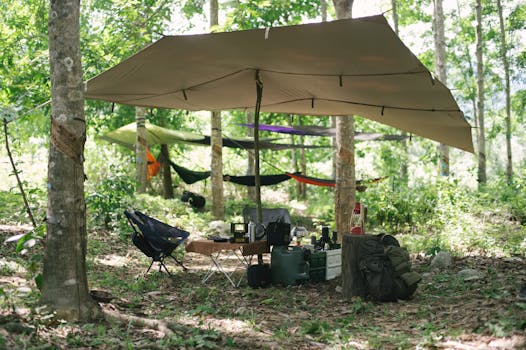 a hiker enjoying a picnic with eco-friendly gear