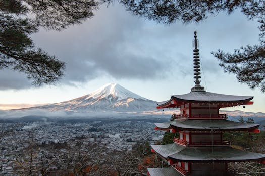 peaceful mountain landscape with wildlife