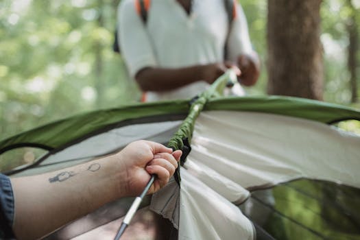 biodegradable utensils in a camping setup