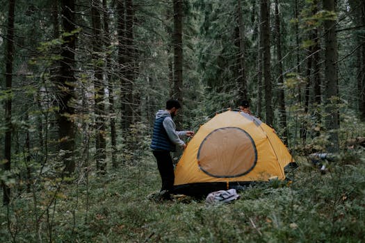 camping gear setup