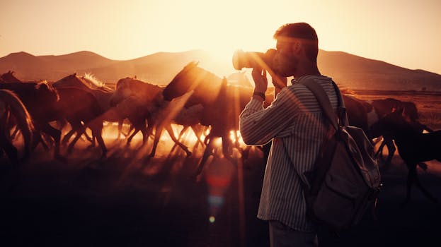 wildlife photographer in action