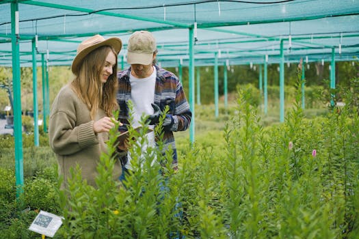 community members planting in a permaculture garden