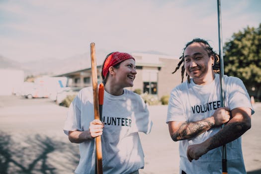 Group of volunteers cleaning up a trail