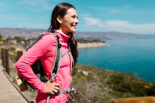 Solo traveler enjoying a hike in a beautiful landscape