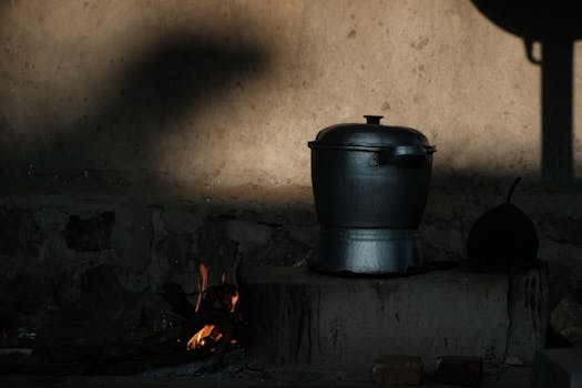 cooking over an open fire