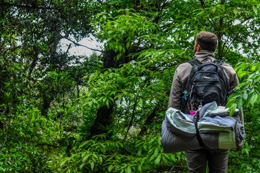 eco-friendly camping gear in a beautiful setting