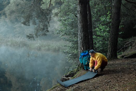 hiker with eco-friendly gear on a trail