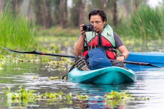 wildlife photographer in action