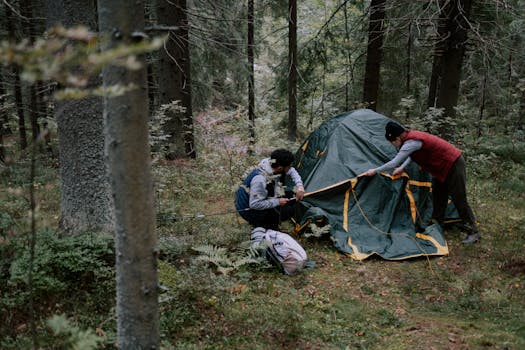 camping gear setup