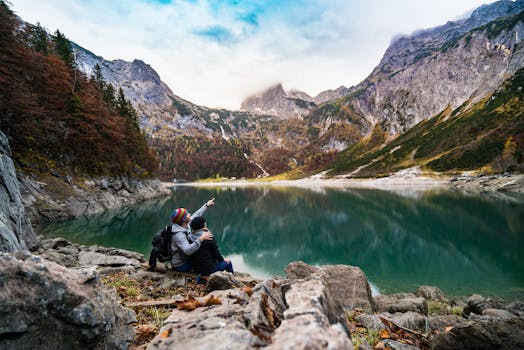 couple hiking in nature