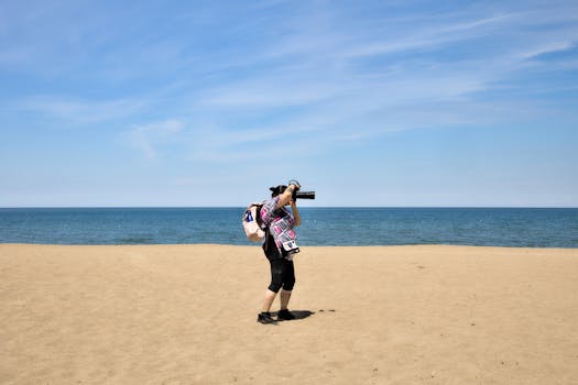 photographer enjoying nature while capturing the moment